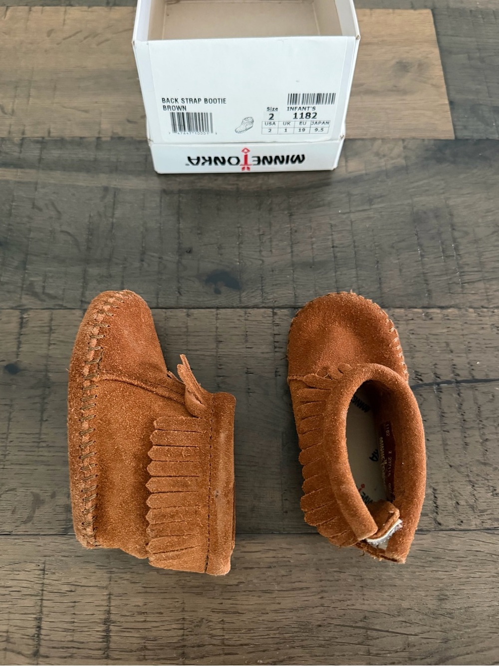 Minnetonka Toddler Fringe Moccasins - Brown size 2